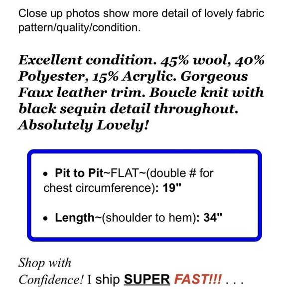 John Fashion Sz S Black Wool Sequin Boucle Asymmetrical Sweater Jacket Womens - Picture 2 of 8